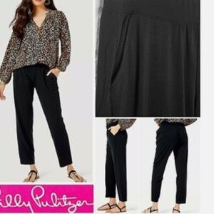 Lilly Pulitzer Malani Knit Pull-on Onyx Mid-rise Straight Pant Style 006143 XL
